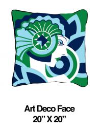 Art Deco Face Green/Blue